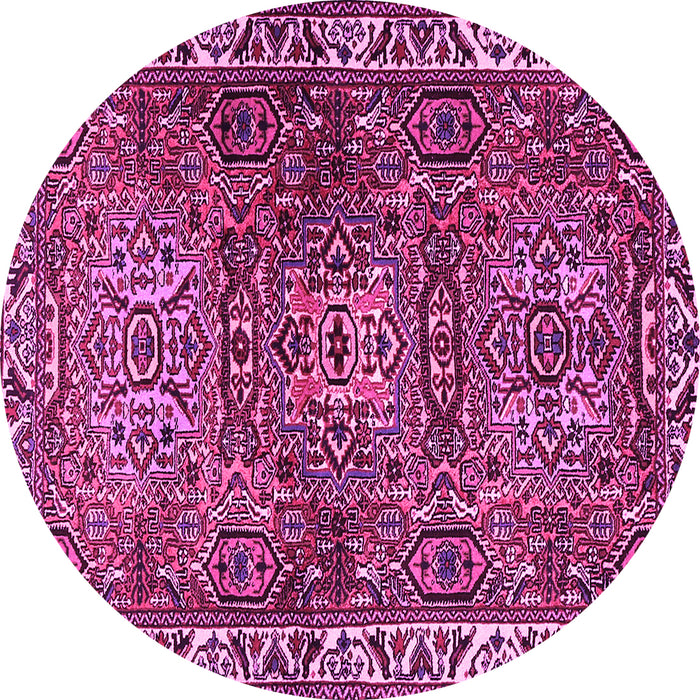 Round Persian Pink Traditional Rug, tr2327pnk