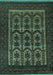 Machine Washable Southwestern Turquoise Country Area Rugs, wshtr2328turq