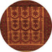 Machine Washable Southwestern Orange Country Area Rugs, wshtr2328org