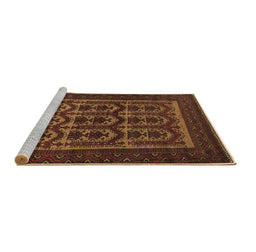 Sideview of Machine Washable Southwestern Brown Country Rug, wshtr2328brn