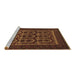 Sideview of Machine Washable Southwestern Brown Country Rug, wshtr2328brn