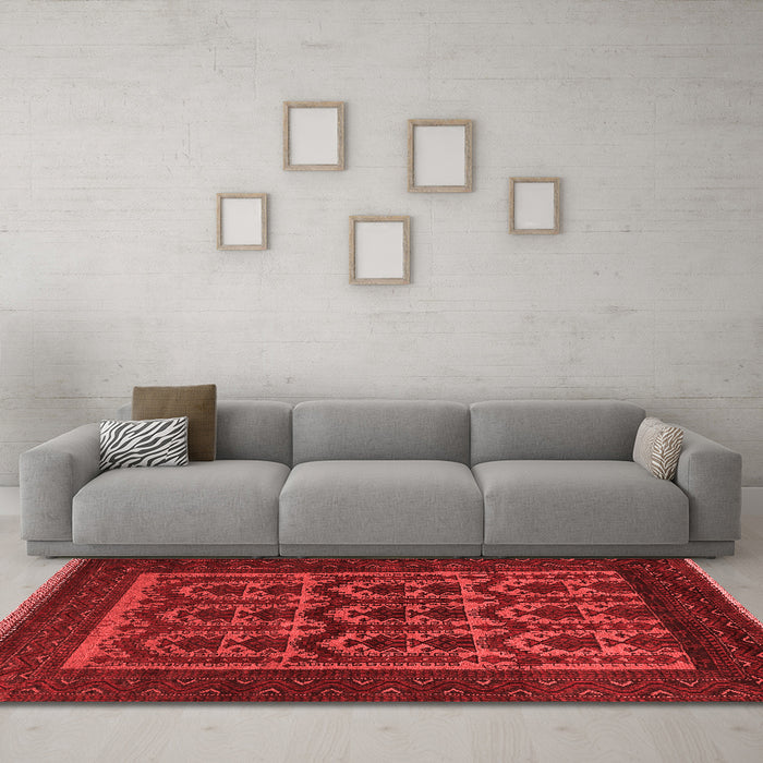 Country Red Washable Rugs