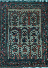 Southwestern Light Blue Country Rug, tr2328lblu