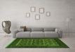 Machine Washable Southwestern Green Country Area Rugs in a Living Room,, wshtr2328grn