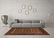 Machine Washable Southwestern Brown Country Rug in a Living Room,, wshtr2328brn