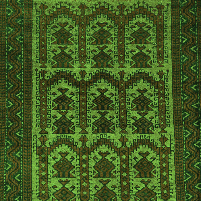 Serging Thickness of Machine Washable Southwestern Green Country Area Rugs, wshtr2328grn
