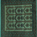 Square Southwestern Turquoise Country Rug, tr2328turq