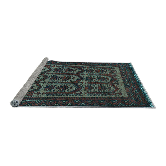 Sideview of Machine Washable Southwestern Light Blue Country Rug, wshtr2328lblu