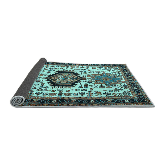 Sideview of Persian Light Blue Traditional Rug, tr2329lblu