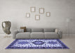 Machine Washable Persian Blue Traditional Rug in a Living Room, wshtr2329blu