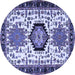 Round Persian Blue Traditional Rug, tr2329blu