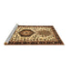 Sideview of Machine Washable Persian Brown Traditional Rug, wshtr2329brn