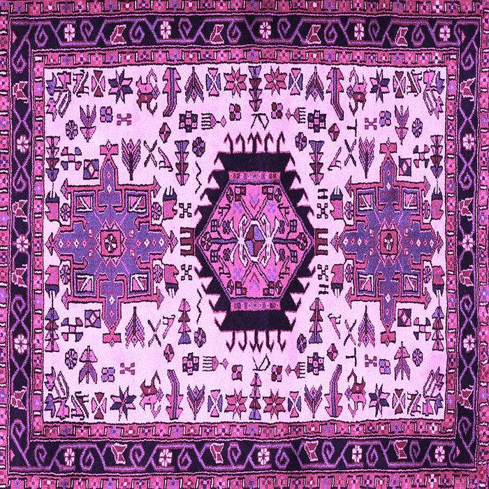Square Machine Washable Persian Purple Traditional Area Rugs, wshtr2329pur