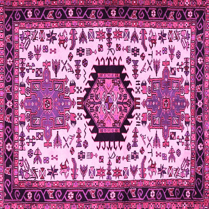 Square Machine Washable Persian Pink Traditional Rug, wshtr2329pnk