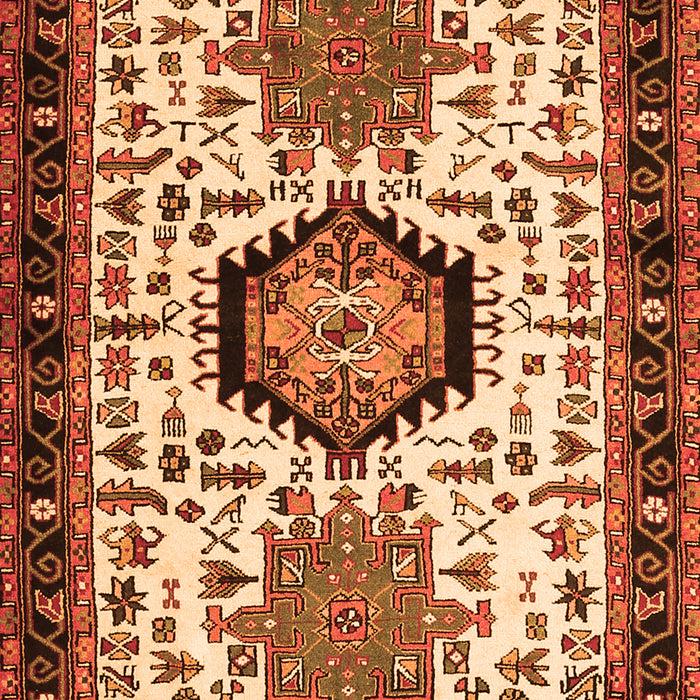 Serging Thickness of Machine Washable Persian Orange Traditional Area Rugs, wshtr2329org
