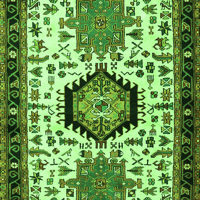 Serging Thickness of Machine Washable Persian Green Traditional Area Rugs, wshtr2329grn