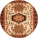 Square Persian Orange Traditional Rug, tr2329org