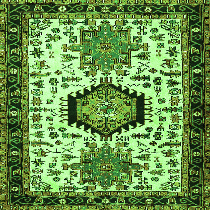 Serging Thickness of Persian Green Traditional Rug, tr2329grn