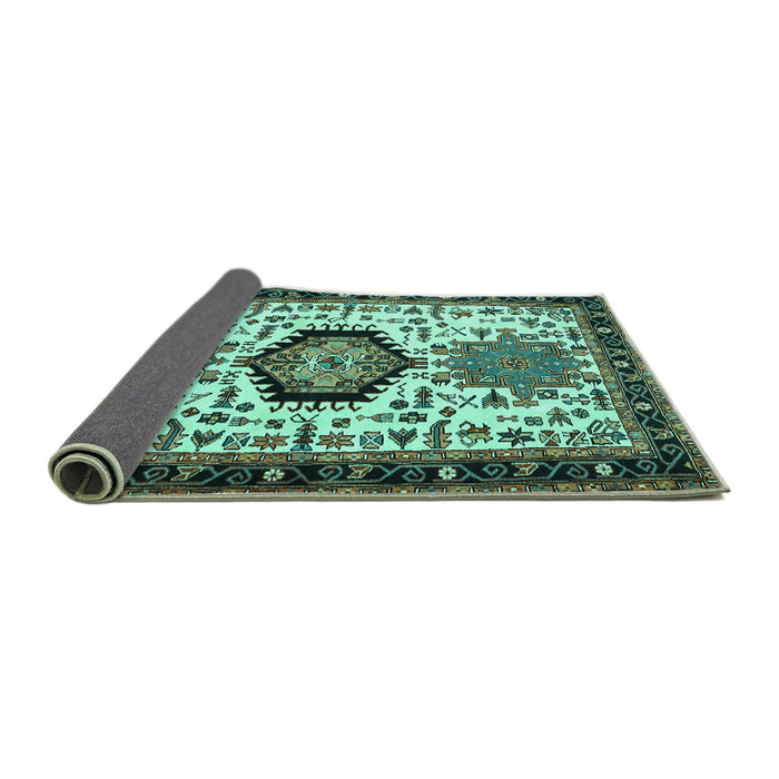 Sideview of Persian Turquoise Traditional Rug, tr2329turq