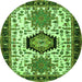 Square Persian Green Traditional Rug, tr2329grn