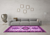 Machine Washable Persian Purple Traditional Rug, wshtr2329pur