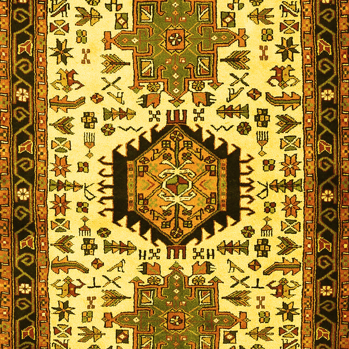 Machine Washable Persian Yellow Traditional Rug, wshtr2329yw