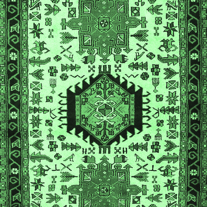 Machine Washable Persian Emerald Green Traditional Area Rugs, wshtr2329emgrn
