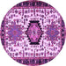 Round Persian Purple Traditional Rug, tr2329pur