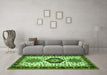 Machine Washable Persian Green Traditional Area Rugs in a Living Room,, wshtr2329grn