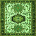 Round Machine Washable Persian Green Traditional Area Rugs, wshtr2329grn