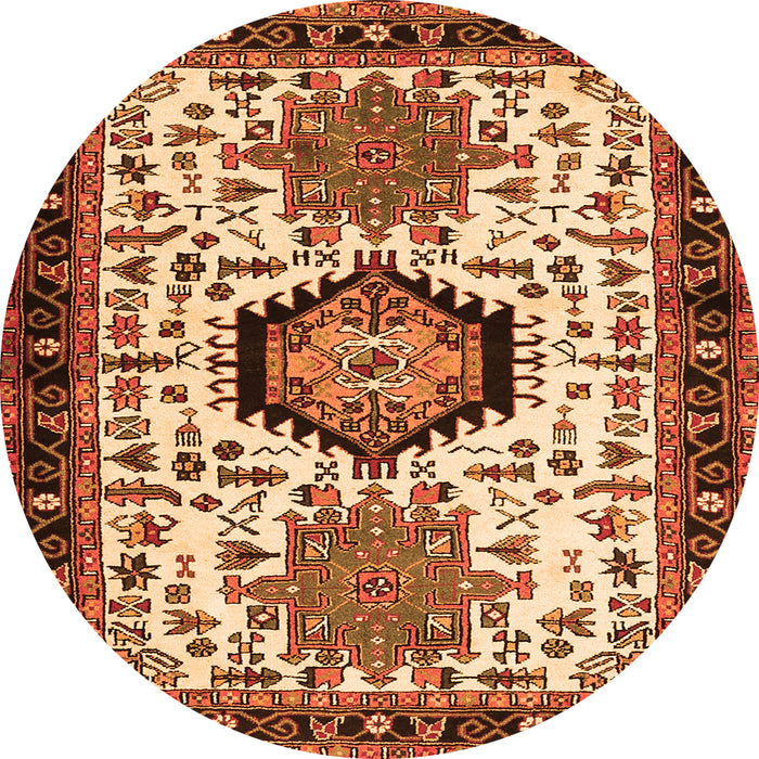 Machine Washable Persian Orange Traditional Area Rugs, wshtr2329org