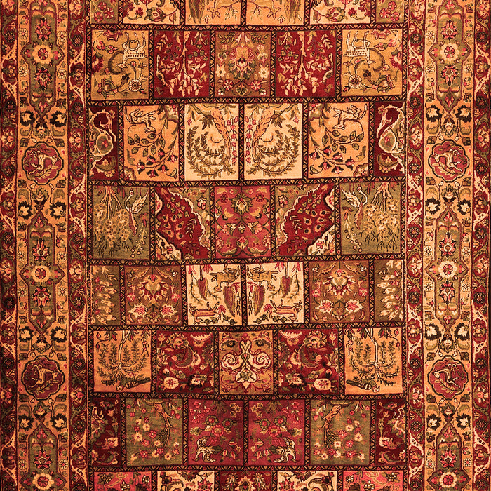 Serging Thickness of Machine Washable Persian Orange Traditional Area Rugs, wshtr232org