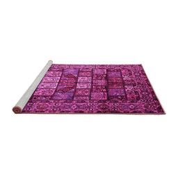 Sideview of Machine Washable Persian Pink Traditional Rug, wshtr232pnk
