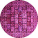 Round Machine Washable Persian Pink Traditional Rug, wshtr232pnk