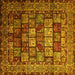 Square Machine Washable Persian Yellow Traditional Rug, wshtr232yw