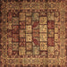 Square Machine Washable Persian Brown Traditional Rug, wshtr232brn