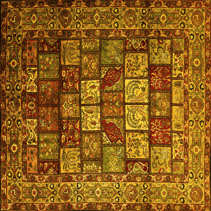 Square Persian Yellow Traditional Rug, tr232yw