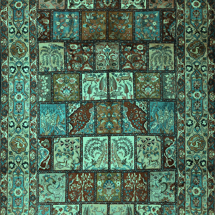 Machine Washable Persian Turquoise Traditional Area Rugs, wshtr232turq