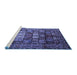 Sideview of Machine Washable Persian Blue Traditional Rug, wshtr232blu