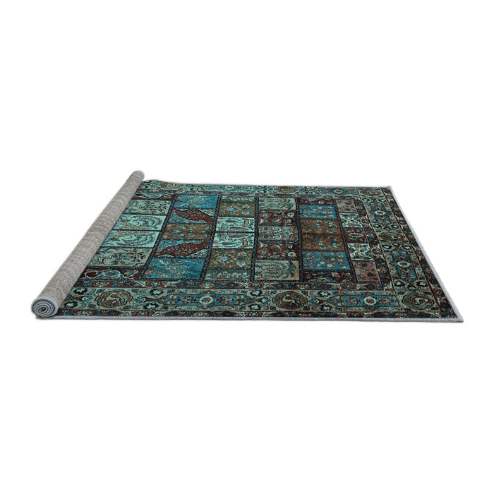 Sideview of Machine Washable Persian Light Blue Traditional Rug, wshtr232lblu