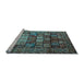 Sideview of Machine Washable Persian Light Blue Traditional Rug, wshtr232lblu