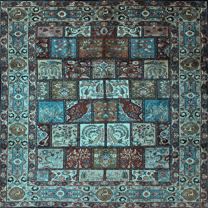 Square Machine Washable Persian Light Blue Traditional Rug, wshtr232lblu