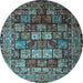 Round Persian Light Blue Traditional Rug, tr232lblu