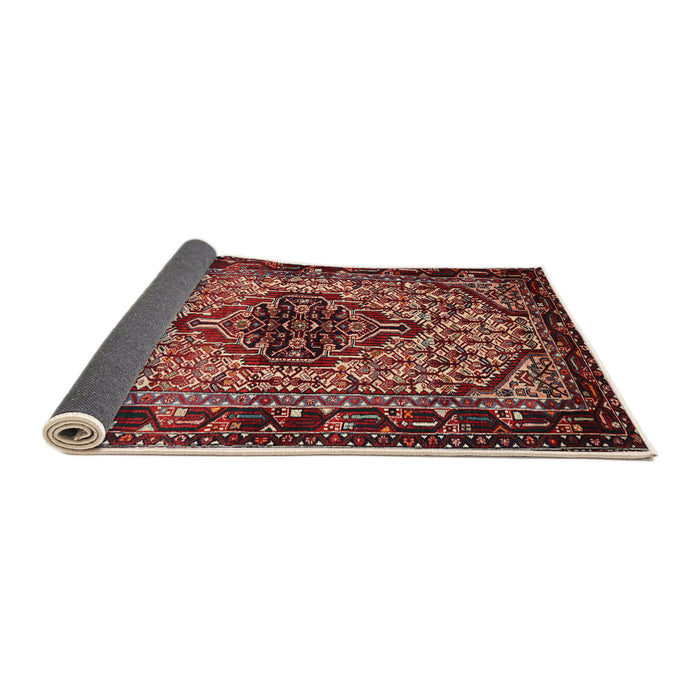Sideview of Traditional Orange Salmon Pink Persian Rug, tr2330