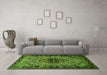 Machine Washable Persian Green Traditional Area Rugs in a Living Room,, wshtr2330grn