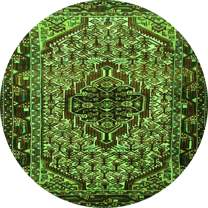 Square Persian Green Traditional Rug, tr2330grn