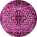 Round Persian Pink Traditional Rug, tr2330pnk