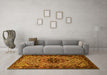 Machine Washable Persian Yellow Traditional Rug in a Living Room, wshtr2330yw