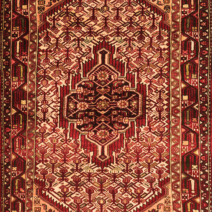 Serging Thickness of Machine Washable Persian Orange Traditional Area Rugs, wshtr2330org