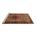 Sideview of Machine Washable Persian Brown Traditional Rug, wshtr2330brn